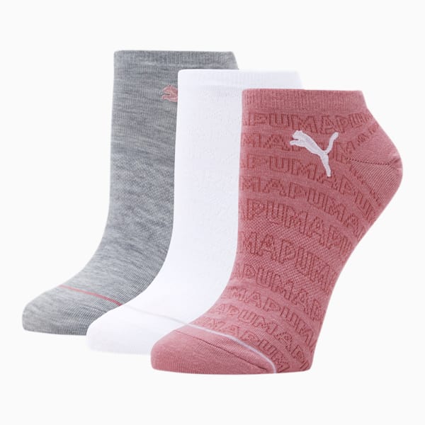 Women's No Show Socks [3 Pack], PINK, extralarge